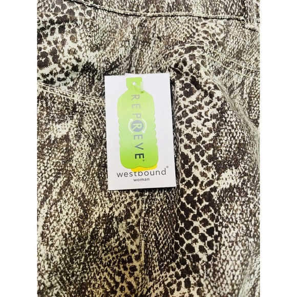 Westbound Woman Size 22W Brown Python Snake Print 5-pocket Slimming Jeans Pants - Picture 10 of 11